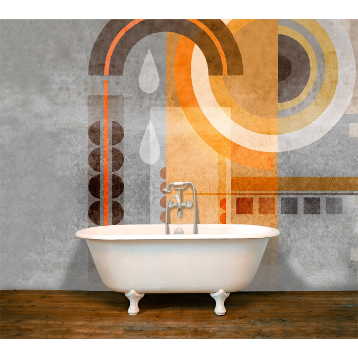 MUR ET CERCLES ORANGES