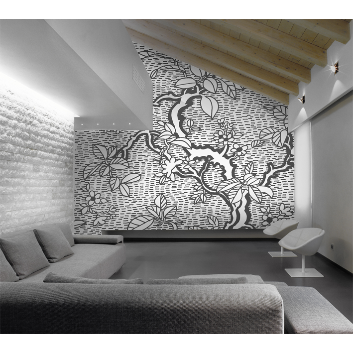 FLEURS CHINOISES NOIR & BLANC