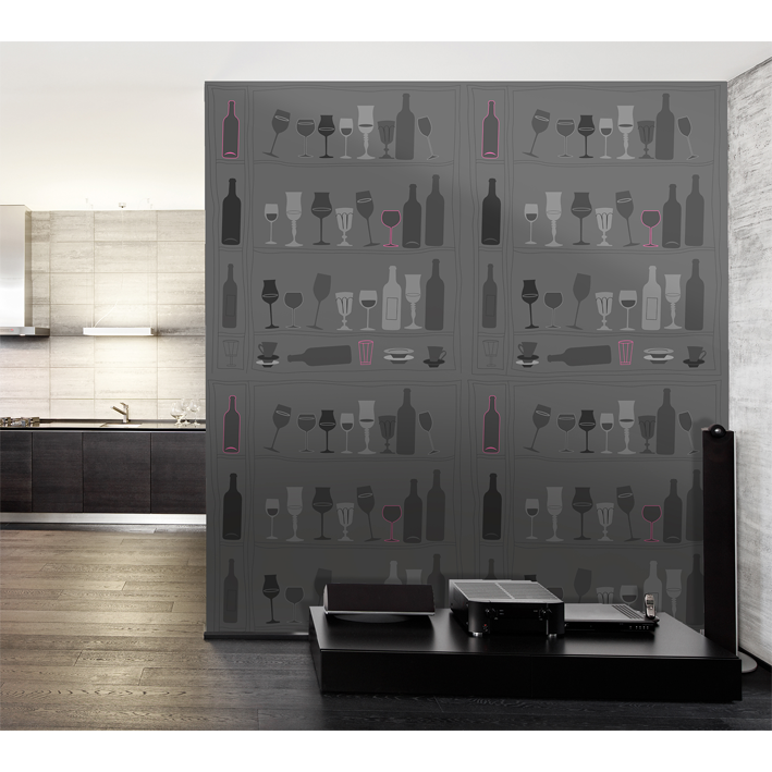 VERRES ET BOUTEILLES GRAPHIQUES GRIS