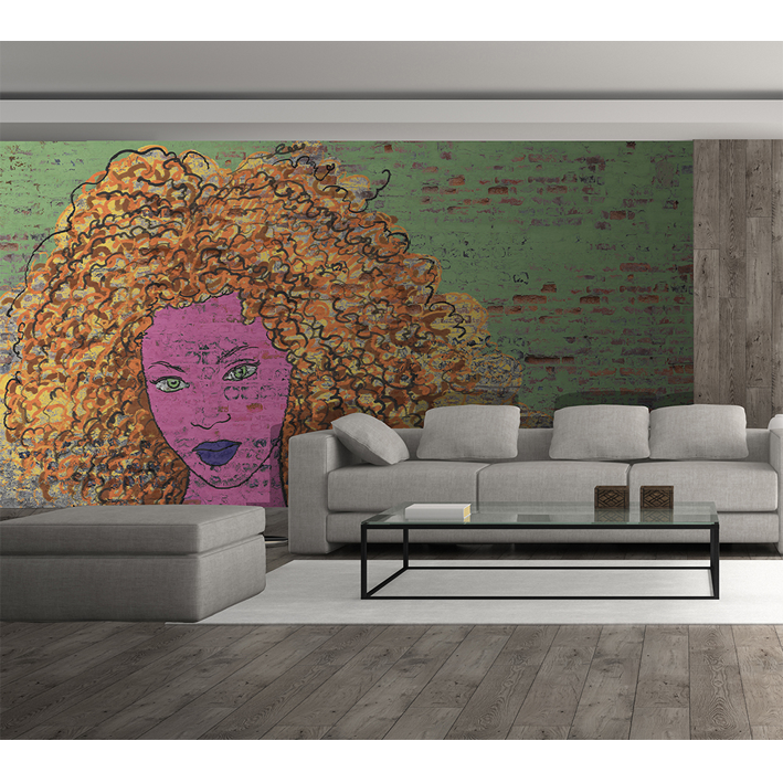 AFRO GRAFF SUR BRIQUES VERTES