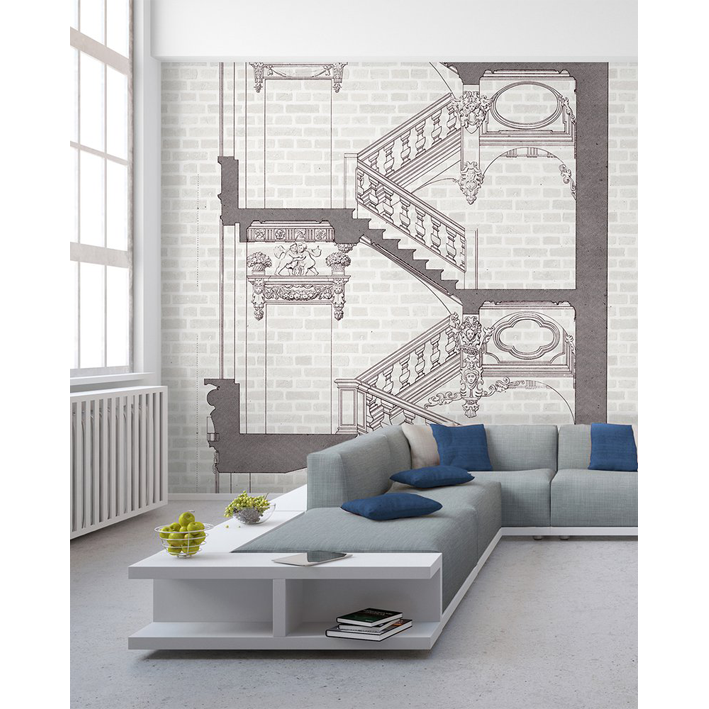 WALLPAPER “BAROQUE STAIRCASE ON STONE BACKGROUND