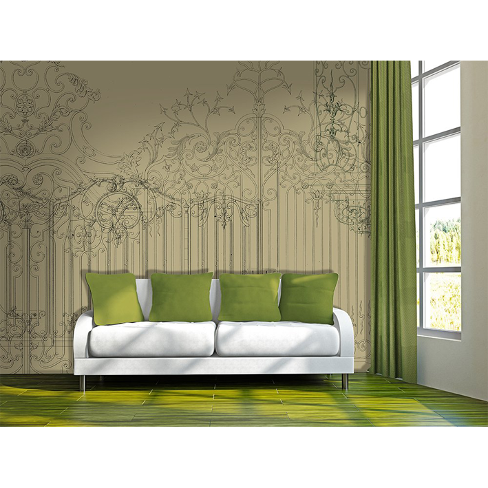 WALLPAPER "IRONWORK ON BEIGE BACKGROUND