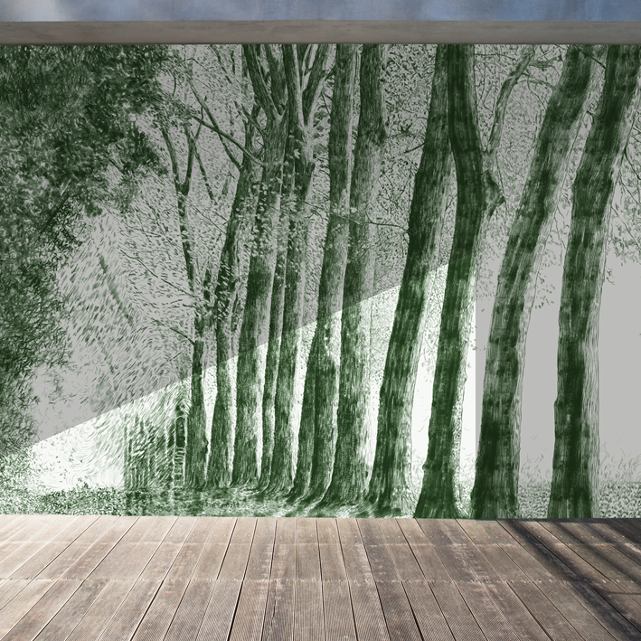 FORÊT AU CRAYON VERT