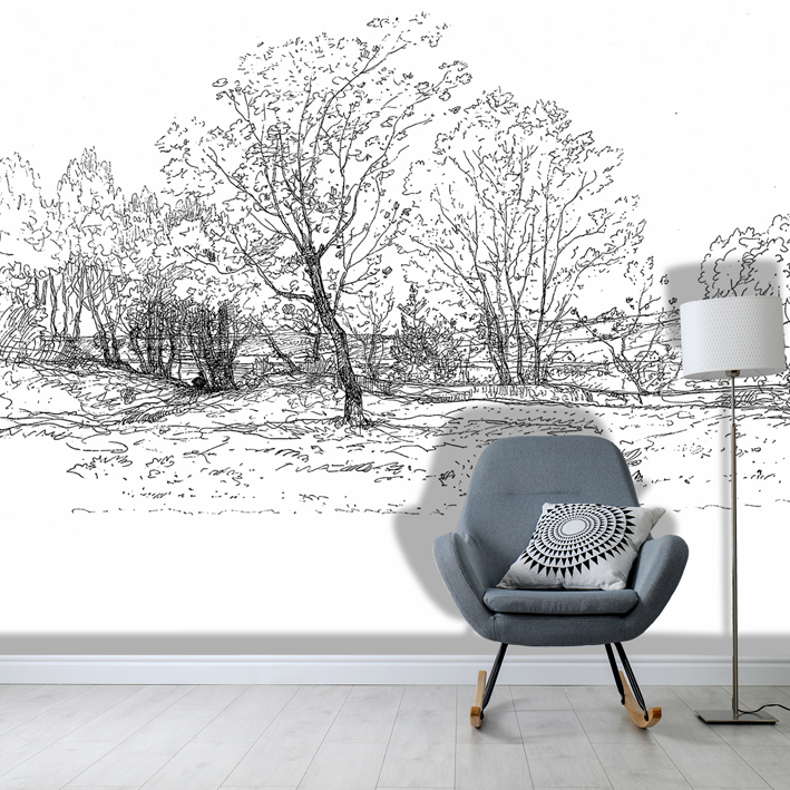 Paysage arbre N&B