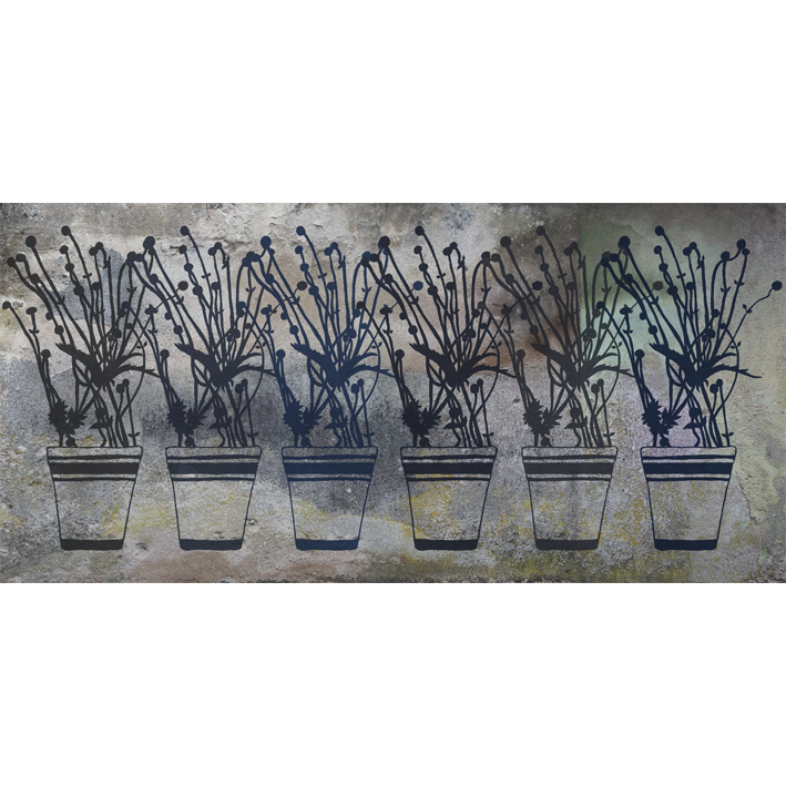 VASES GRIS SUR BÉTON
