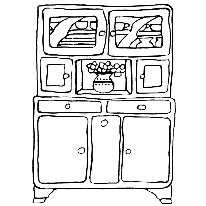 BUFFET BEIGE SUR NOIR
