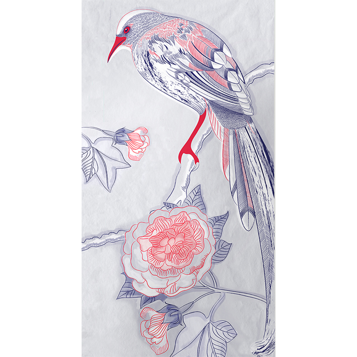 OISEAU 1 SUR DRAPÉ