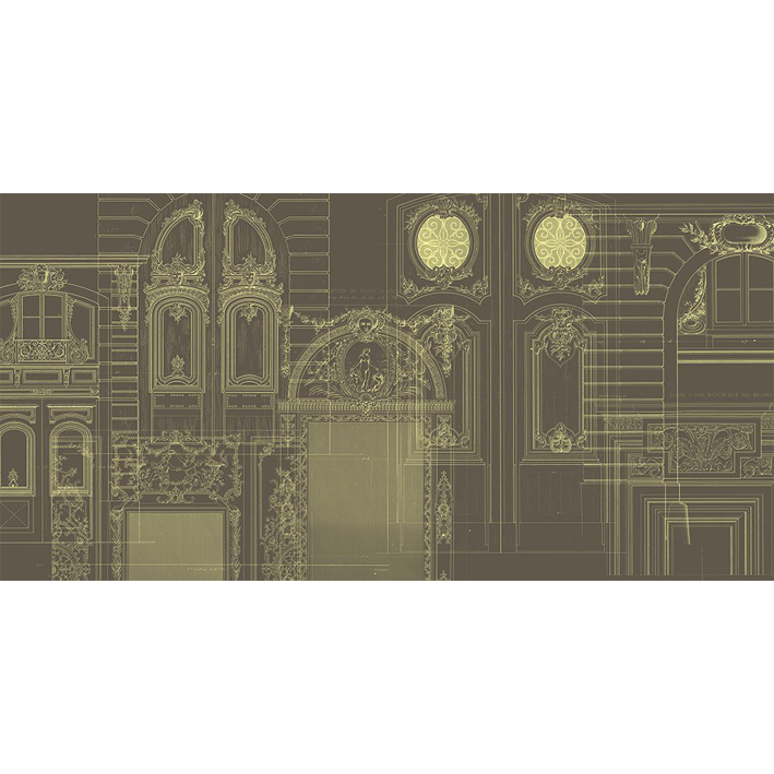 WALLPAPER “BAROQUE DOORS ON A TAUPE BACKGROUND