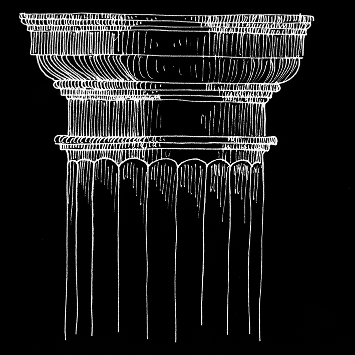COLONNE DORIQUE FOND NOIR