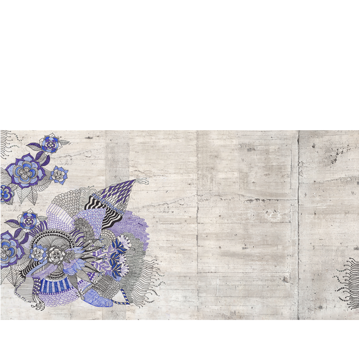 ESQUISSE VIOLETTE ET BLEUE
